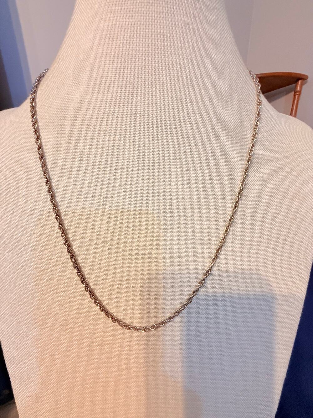 Vintage Silver Tone Chain Necklace 22”